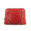 Chanel Vintage handbag in red quilted leather - 360 thumbnail
