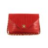 Sac à main Chanel Vintage en cuir matelassé rouge - 360 thumbnail