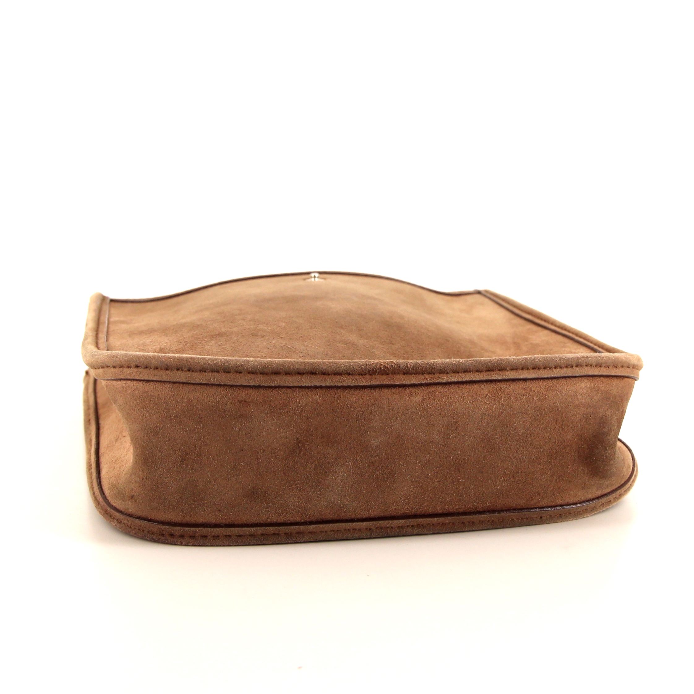 Hermès Mini Evelyne mini shoulder bag in brown doblis calfskin - Detail D4