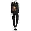 Sac porté épaule Louis Vuitton Ellipse grand modèle en toile monogram marron et cuir naturel - Detail D1 thumbnail