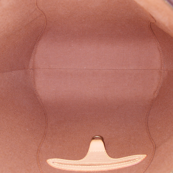 Bolso para llevar al hombro Louis Vuitton Ellipse modelo grande en lona Monogram marrón y cuero natural - Detail D2