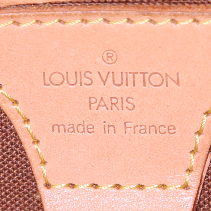 Bolso para llevar al hombro Louis Vuitton Ellipse modelo grande en lona Monogram marrón y cuero natural - Detail D3