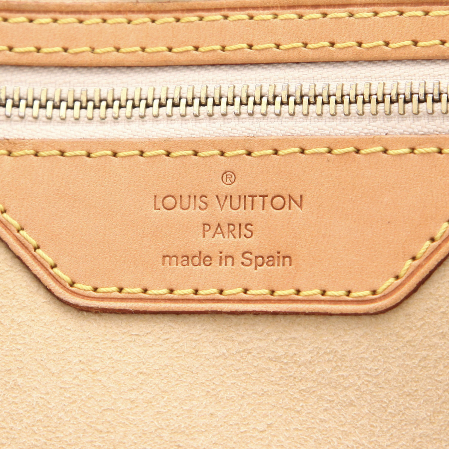 Sac cabas Louis Vuitton Hampstead en toile damier azur et cuir naturel - Detail D2