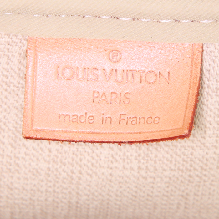 Borsa Louis Vuitton Deauville in tela monogram marrone e pelle naturale - Detail D3