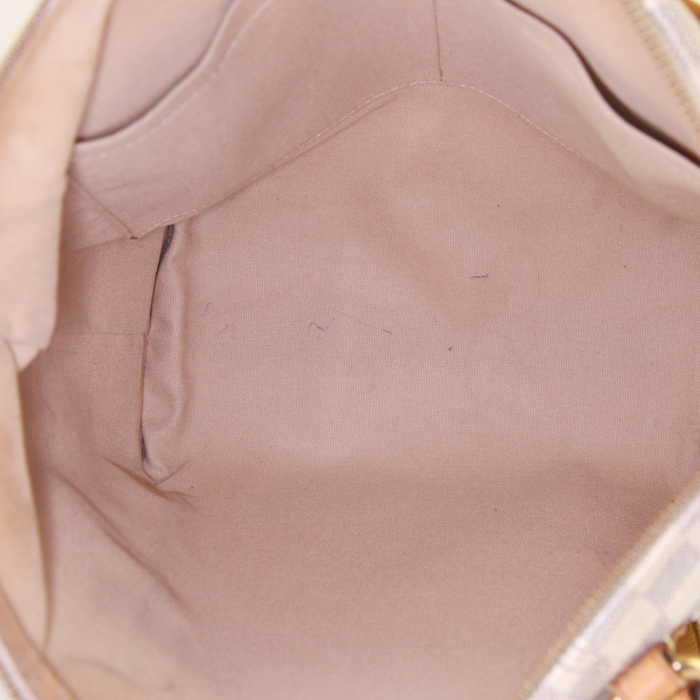 Louis Vuitton Totally handbag in azur damier canvas and natural leather - Detail D2