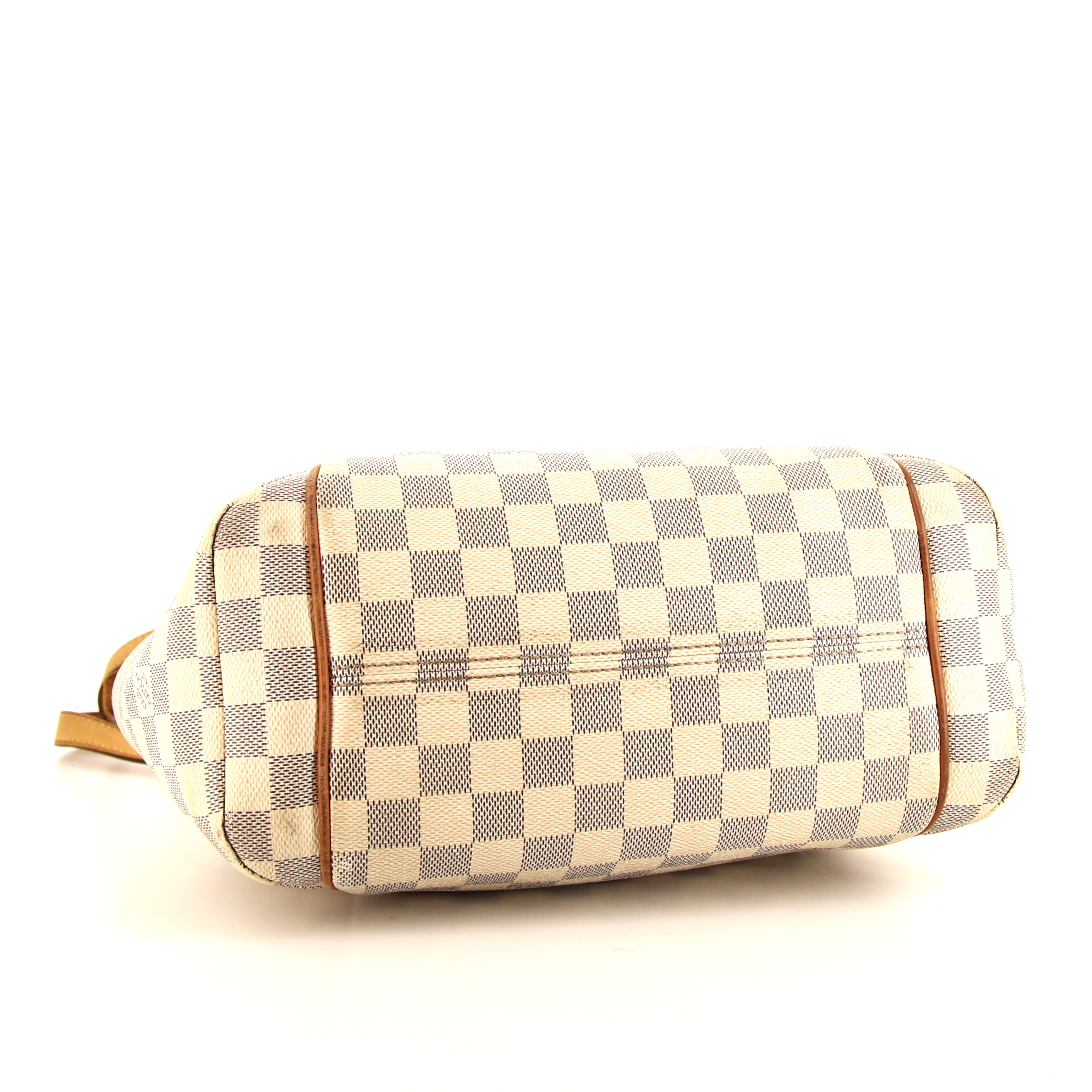Louis Vuitton Totally handbag in azur damier canvas and natural leather - Detail D4