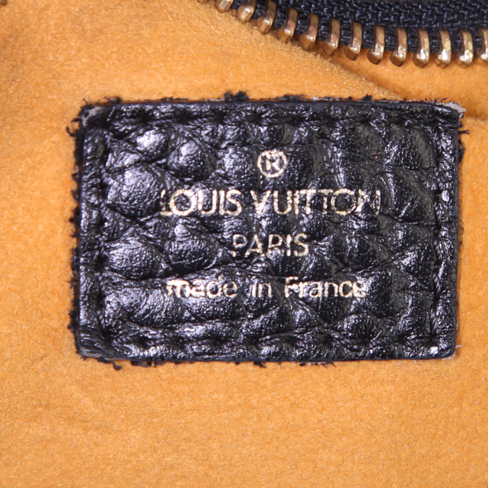 Louis Vuitton Neo Cabby handbag in grey monogram denim canvas and black leather - Detail D4