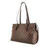 Louis Vuitton Chelsea shoulder bag in ebene damier canvas and brown leather - 00pp thumbnail
