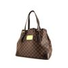 Shopping bag Louis Vuitton Hampstead in tela a scacchi ebana e pelle marrone - 00pp thumbnail