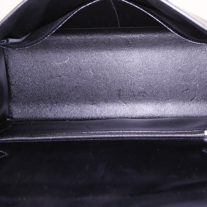Hermes Kelly 32 cm handbag in black box leather - Detail D3