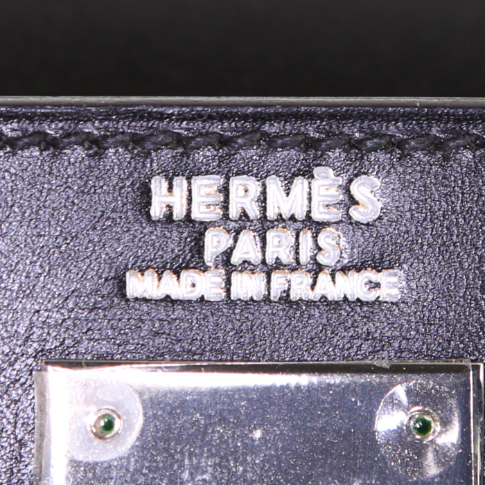 Hermes Kelly 32 cm handbag in black box leather - Detail D4