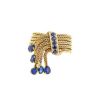 Flexible Vintage 1960's ring in yellow gold and sapphires - 00pp thumbnail