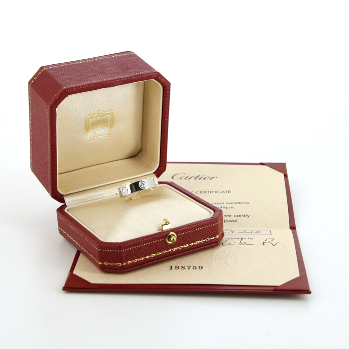 Anello Cartier Love in oro bianco e diamanti - Detail D2