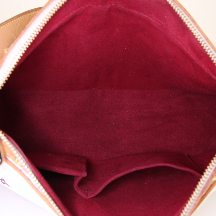Sac porté épaule Louis Vuitton Boulogne en toile monogram enduite multicolore et cuir naturel - Detail D2