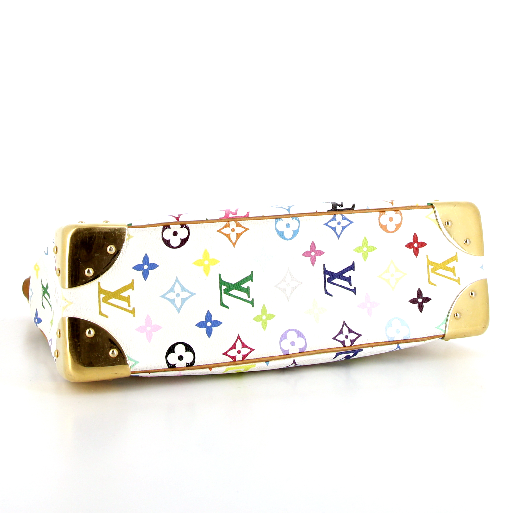 Louis Vuitton Boulogne shoulder bag in multicolor monogram canvas and natural leather - Detail D4