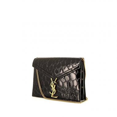 Bolso bandolera Saint Laurent Cassandre en charol negro