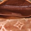 Louis Vuitton Saumur mini shoulder bag in brown monogram velvet and brown crocodile - Detail D3 thumbnail