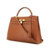 Hermes Kelly 32 cm handbag in gold Courchevel leather - 00pp thumbnail