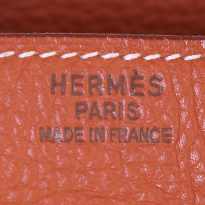 Borsa Hermes Birkin 40 cm in pelle taurillon clemence beige terracotta - Detail D3