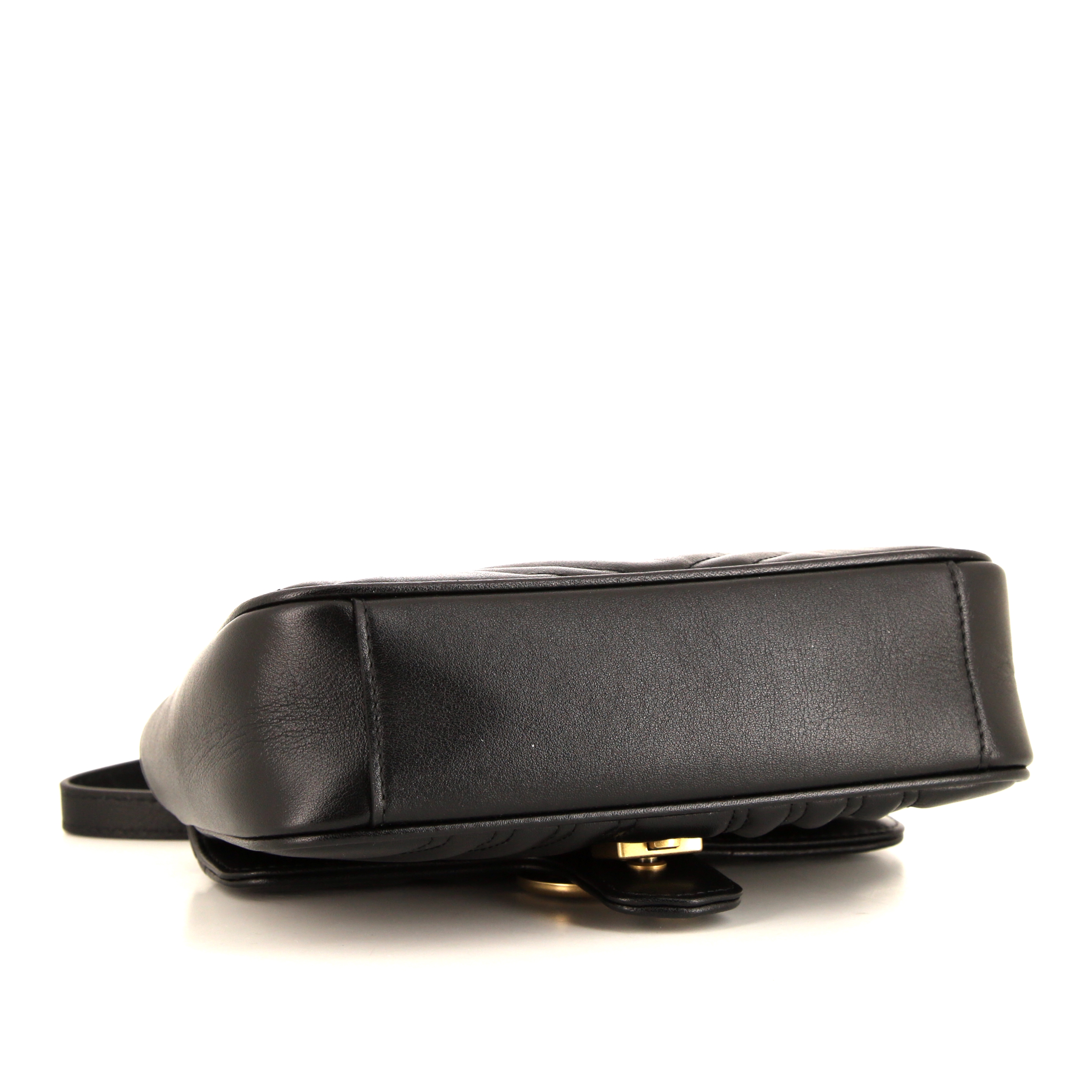 Borsa a tracolla Gucci GG Marmont mini in pelle trapuntata nera con decori geometrici - Detail D5