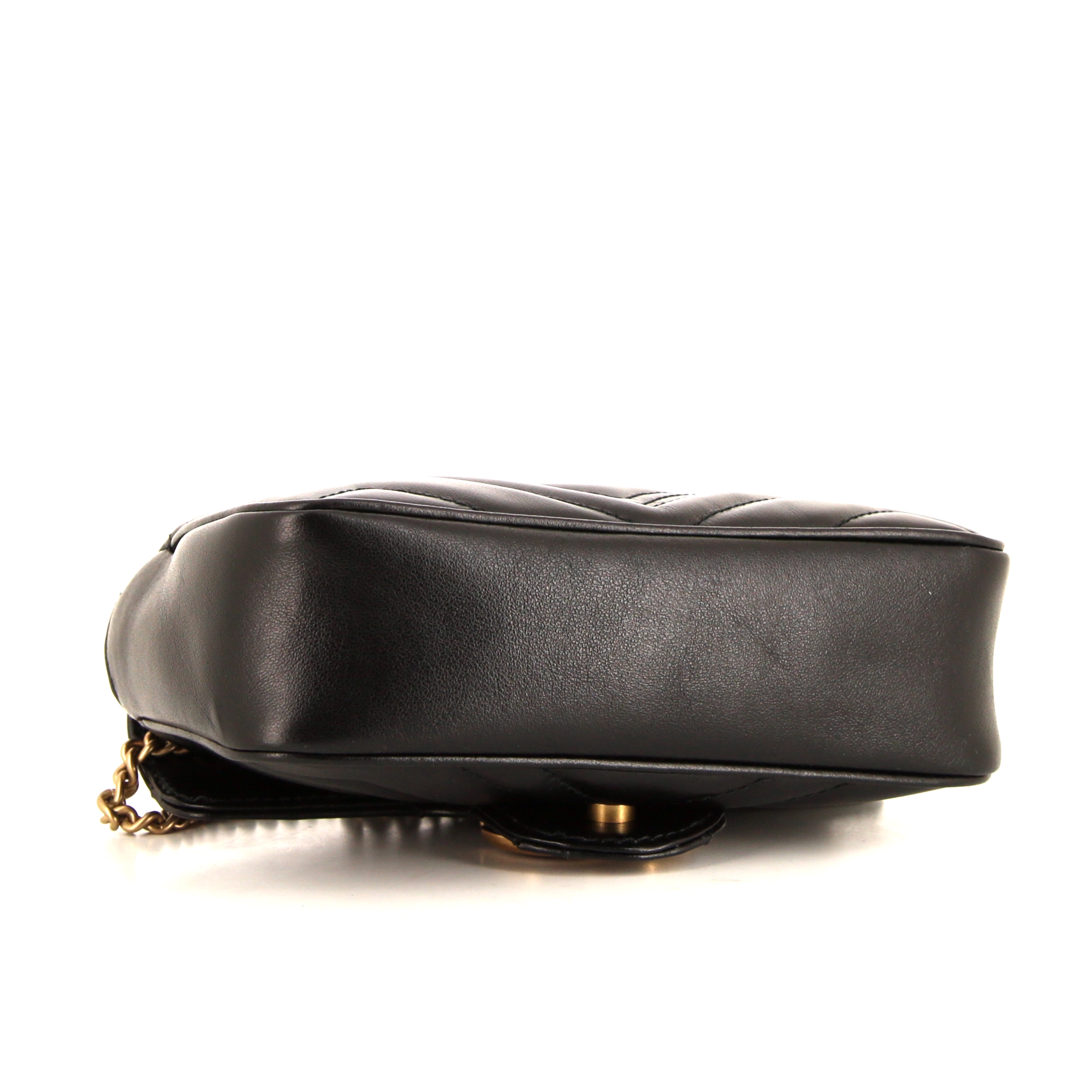 Borsa a tracolla Gucci GG Marmont super mini in pelle trapuntata nera con decori geometrici - Detail D4