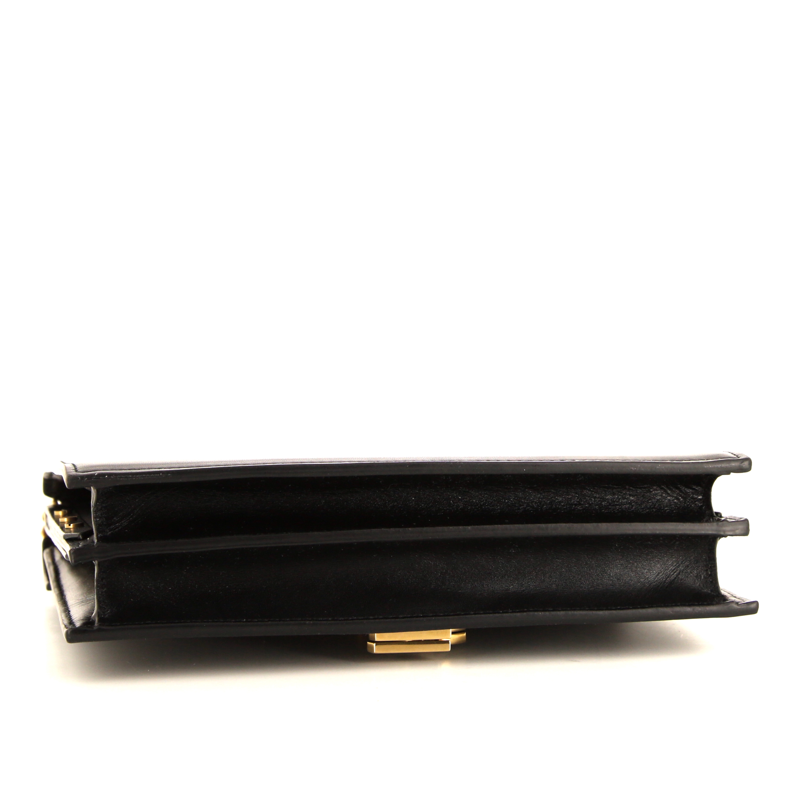 Bolso bandolera Saint Laurent Cassandre en cuero negro - Detail D5