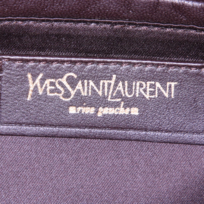 Sac à main Saint Laurent en cuir marron - Detail D3