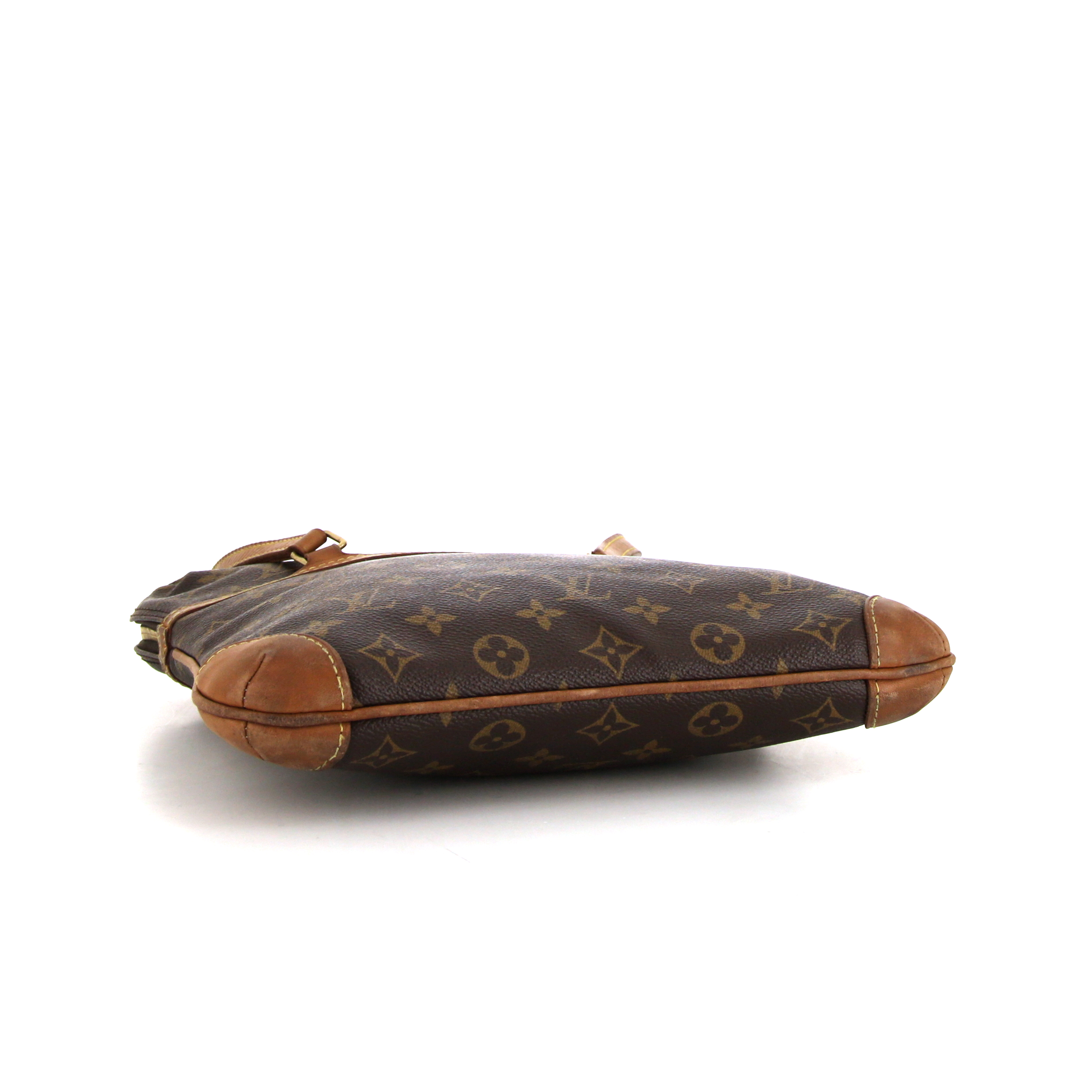 Louis Vuitton handbag in brown monogram canvas and natural leather - Detail D4