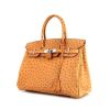 Hermes Birkin 30 cm handbag in gold ostrich leather - 00pp thumbnail