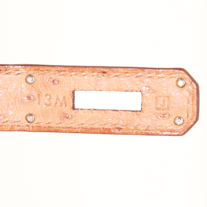 Sac à main Hermes Birkin 30 cm en autruche gold - Detail D4