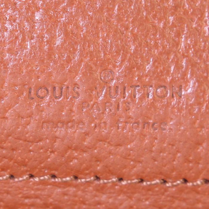 Sac besace Louis Vuitton Chantilly en toile monogram marron et cuir naturel - Detail D3
