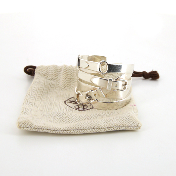 Open Hermes Débridée cuff bracelet in silver