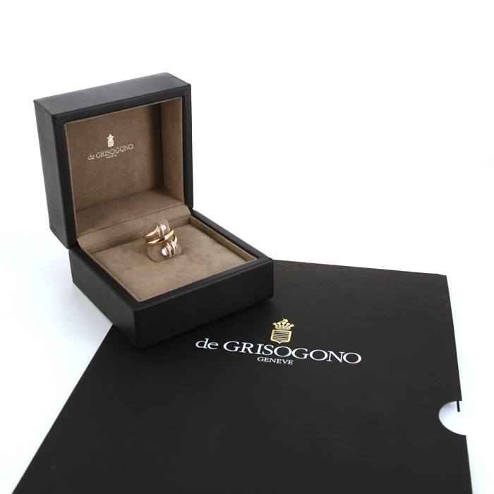 De Grisogono Allegra ring in pink gold,  cacholong and diamonds - Detail D2