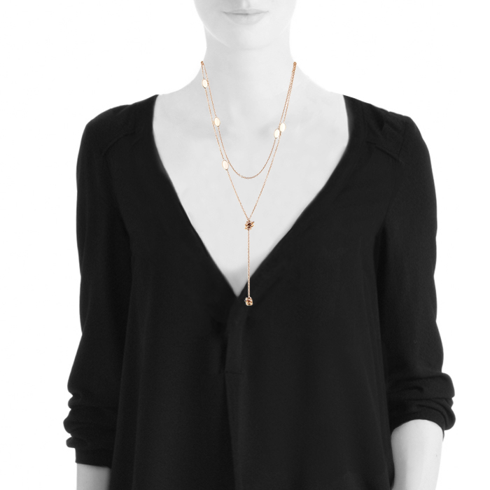 Collana lunga De Grisogono Allegra in oro rosa, opale e diamanti - Detail D1