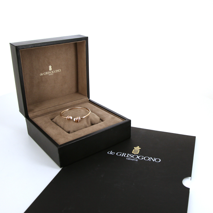 De Grisogono Allegra bracelet in pink gold, cacholong and diamonds - Detail D2