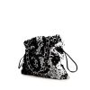 Chanel Petit Shopping night bag in silver and black canvas - 00pp thumbnail