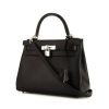Hermes Kelly 28 cm handbag in black veau Madame 89 leather - 00pp thumbnail