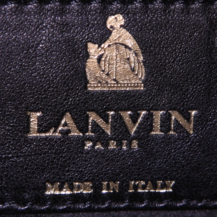Borsettina da sera Lanvin in puledro marrone e nero con stampa leopardata - Detail D3