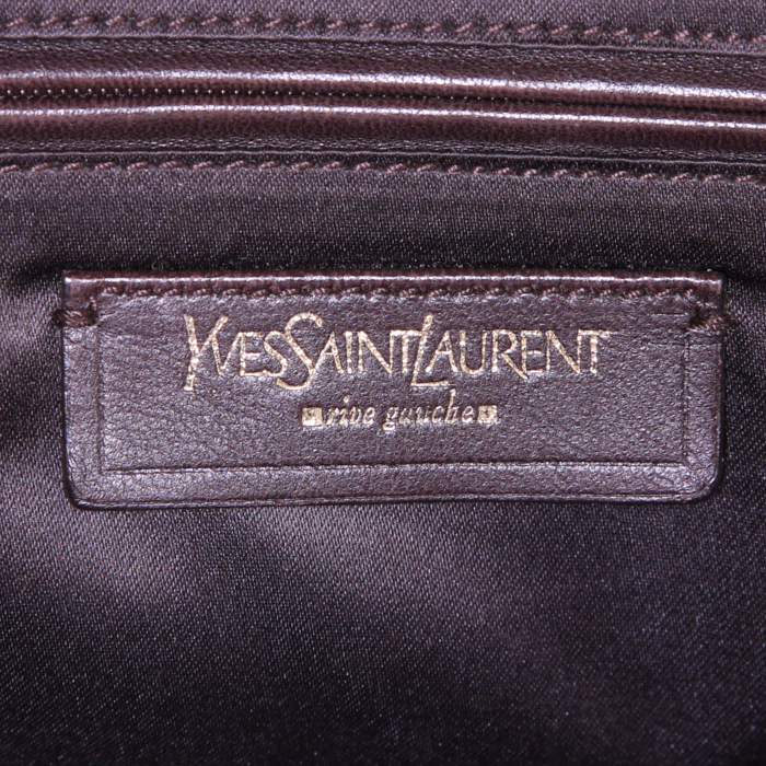 Sac à main Yves Saint Laurent Muse grand modèle en cuir violet - Detail D3