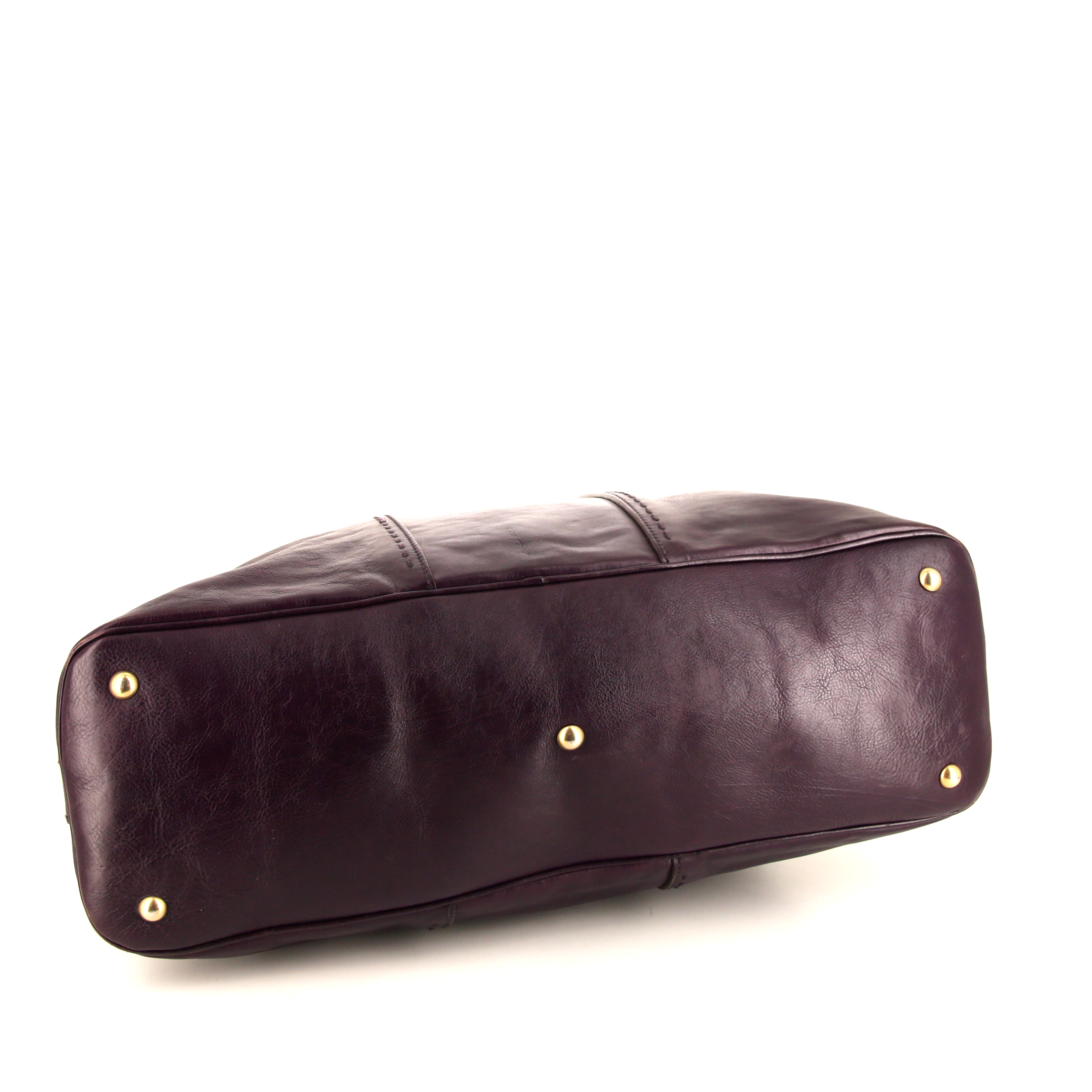 Yves Saint Laurent Muse large model handbag in purple leather - Detail D4