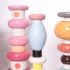 Ettore Sottsass, complete set of five totems from the "Flavia" series, in polychrome enameled ceramic, Bitossi edition, signed and numbered, creation of 1964, 1970s edition - Detail D5 thumbnail