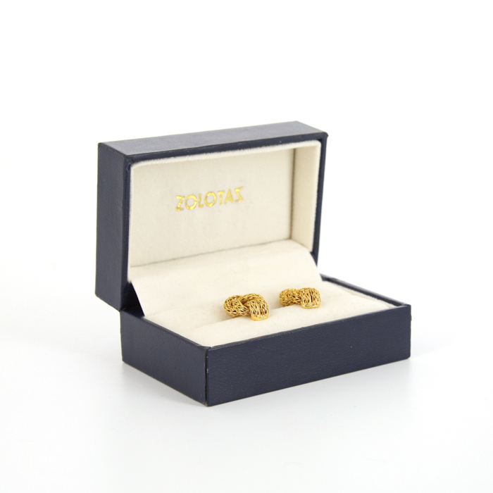 Paire de boucles d'oreilles Zolotas Snake Lace en or jaune - Detail D2