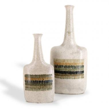 Bruno Gambone, deux vases bouteilles, en céramique émaillée, signés sur chaque vase, vers 2000