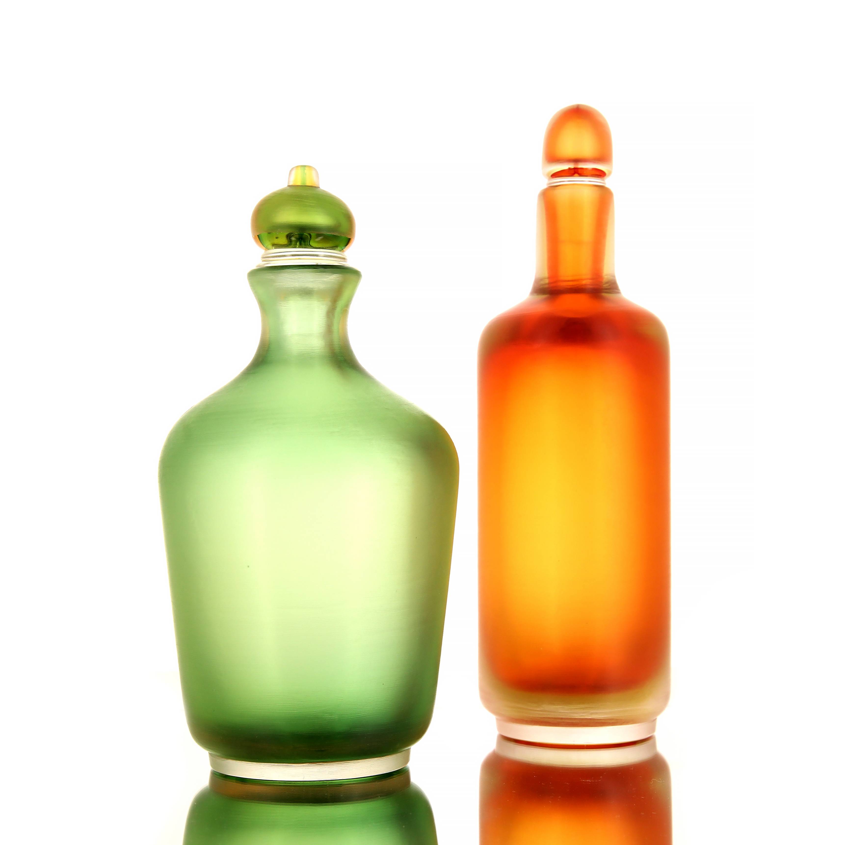 Venini, two bottles of the "Velati" series, in Murano glass, signed and dated, from 1989 - 00pp