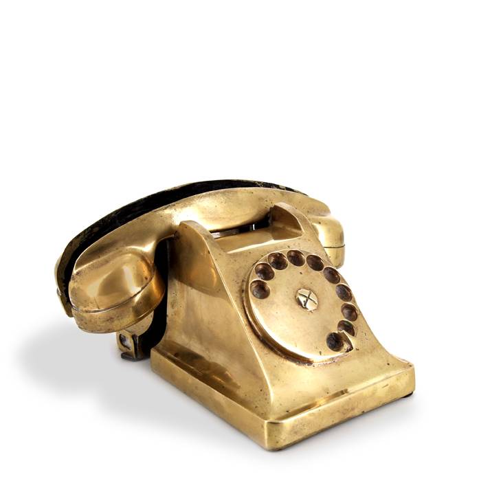 Arman, "Téléphone découpé", en bronze doré, signé et numéroté, de 1973 - 00pp