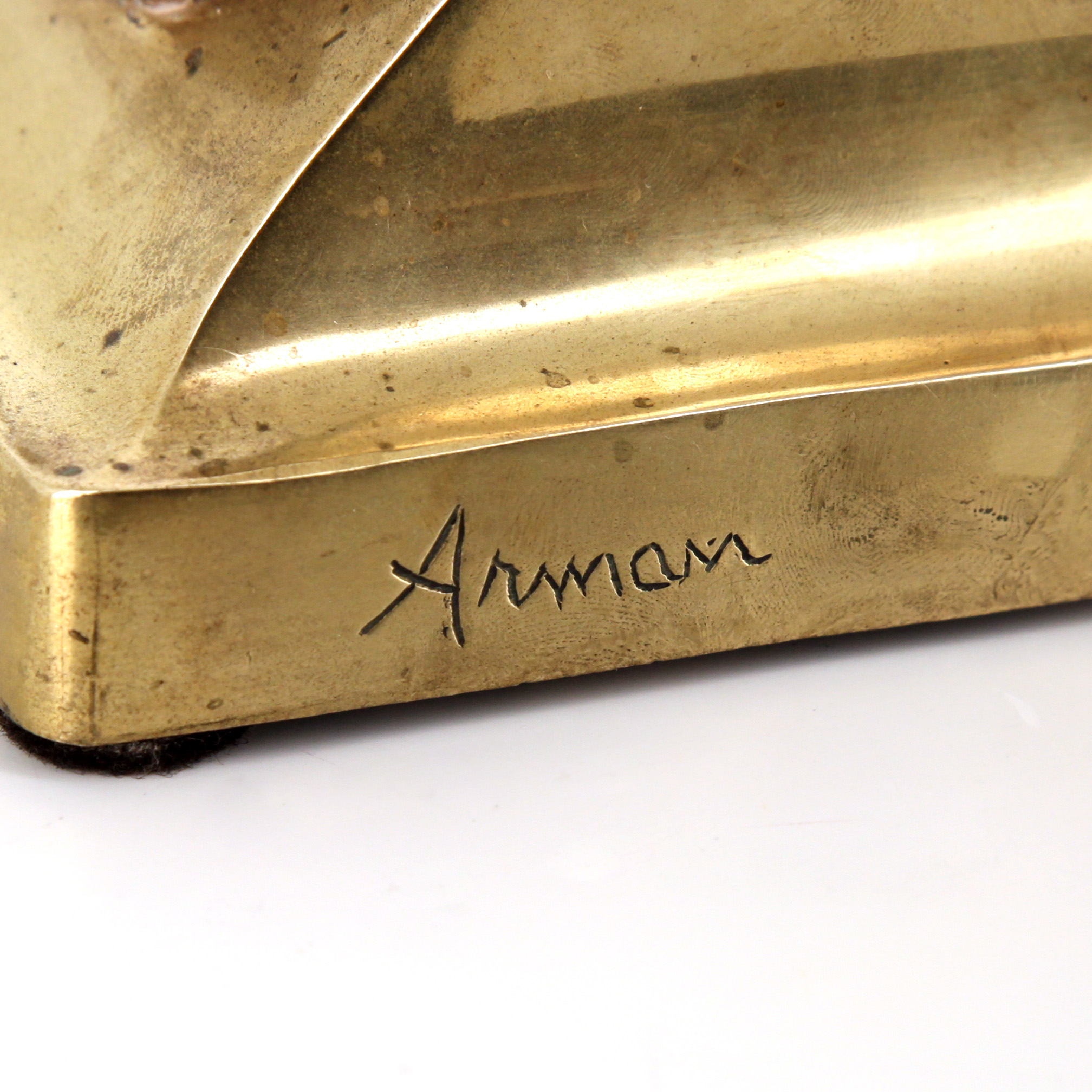 Arman, "Téléphone découpé", en bronze doré, signé et numéroté, de 1973 - Detail D2