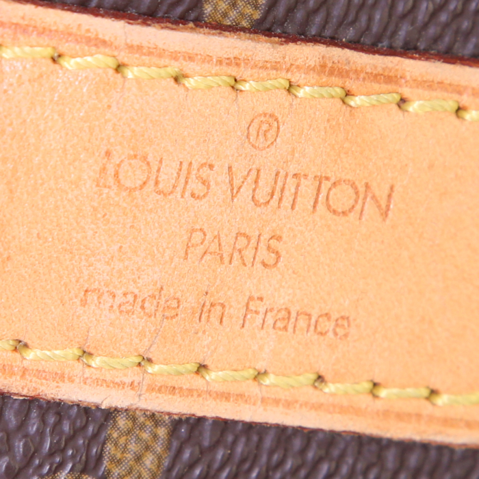 Louis Vuitton Keepall 55 cm travel bag in brown monogram canvas and natural leather - Detail D3