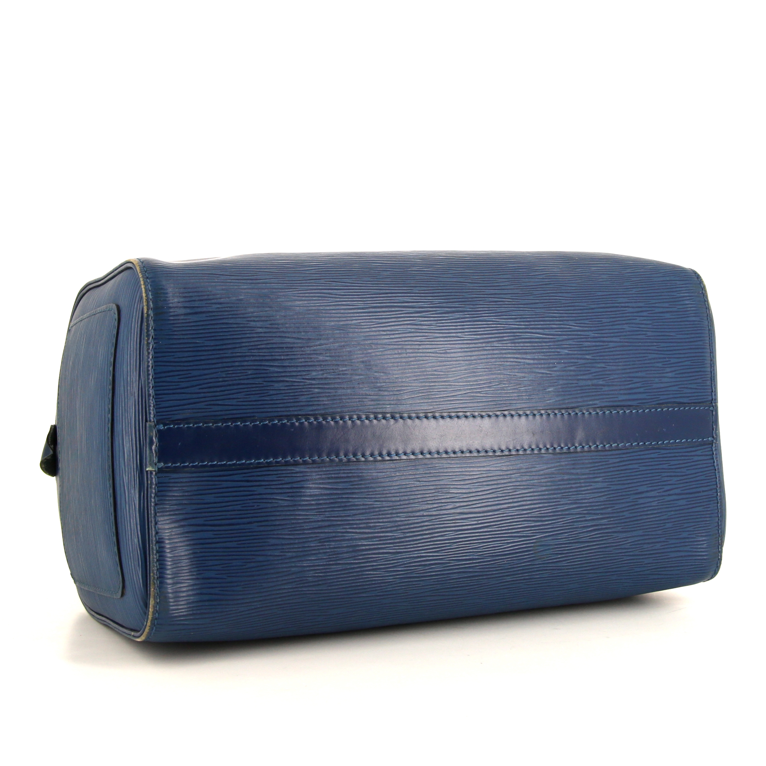 Louis Vuitton Speedy 30 handbag in blue epi leather - Detail D4