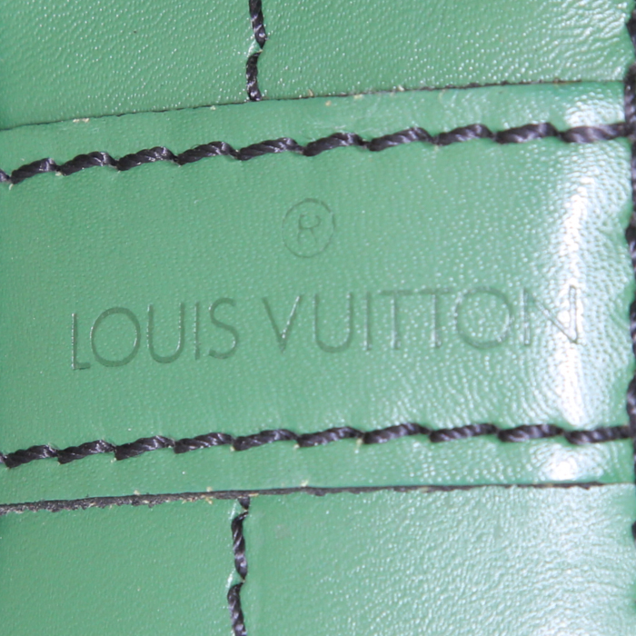 Sac porté épaule Louis Vuitton grand Noé en cuir épi bicolore bleu et vert - Detail D3