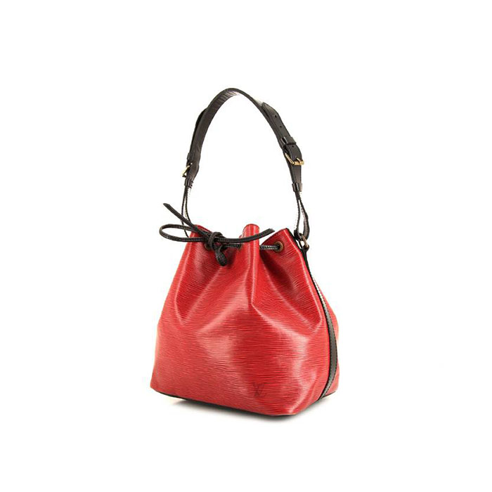 Louis Vuitton petit Noé shopping bag in red and black bicolor epi leather - 00pp